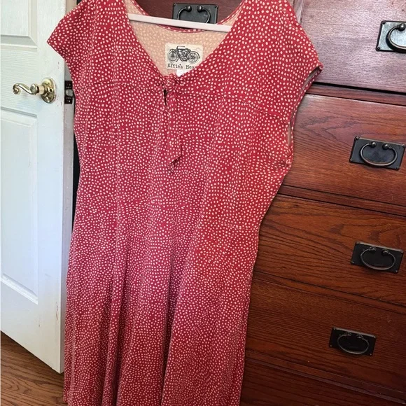 Dark Orange Polka Dot Women's Dress - Picture 1 of 6